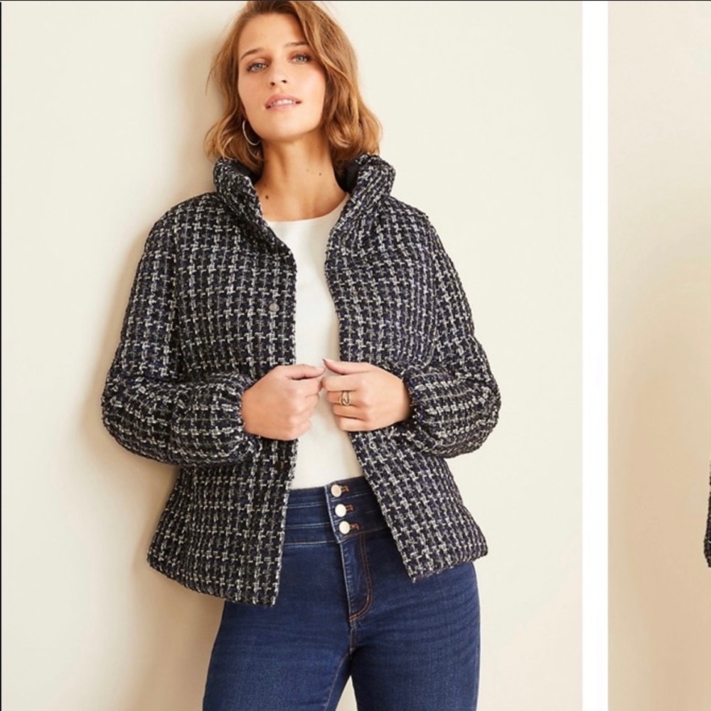 Ann Taylor Tweed Puffer Jacket